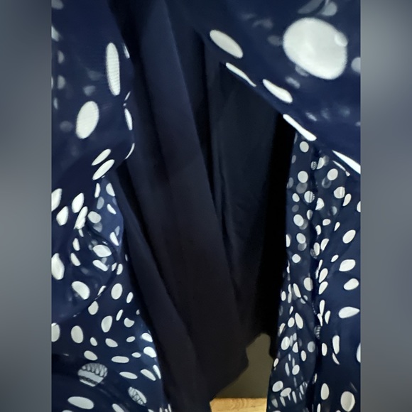 COPY - Brand New with tags Nicole Miller Navy blue with white polka dots maxi d… - Picture 6 of 10